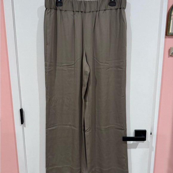 NWOT AYR Voila Silk Pants, Olive Color, L - Picture 5 of 9